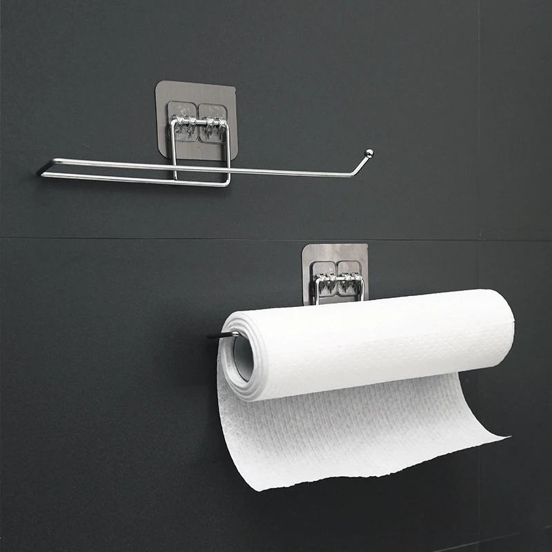 

Toilet Paper Holder Tissue Rack Free Punch Disposable Dish Cloth Rag Racks Kitchen Rag Hook Hanger Towel Rack Bathroom Tool
