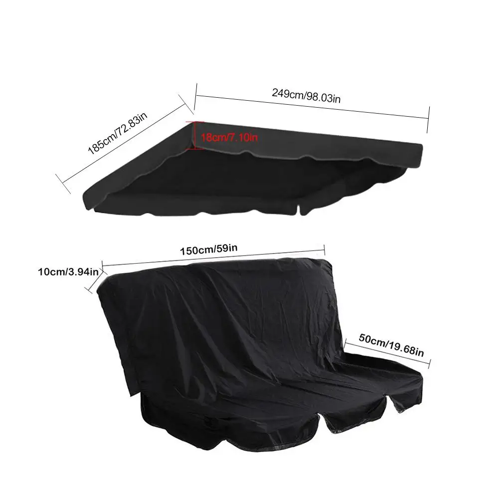 

Patio Swing Cover Set Swing Canopy Dust Cover Seat Cover Waterproof Polyester Taffeta Yard Swing Chair Dust Cover Anti Uv Cover