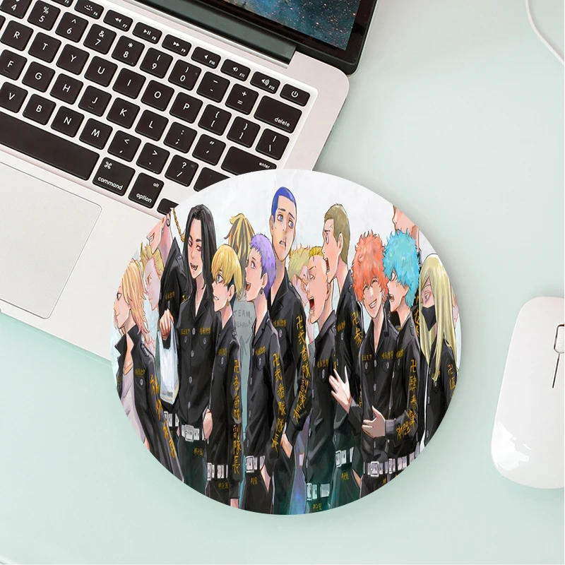 

Round Game pad Tokyo Revengers Mikey Manjiro Sano Computer mousepad mousepad kawaii cute desk mat 25x20cm table mats