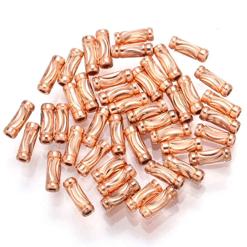 Латунные короткие резные трубки блестящие бусины-разделители для браслетов