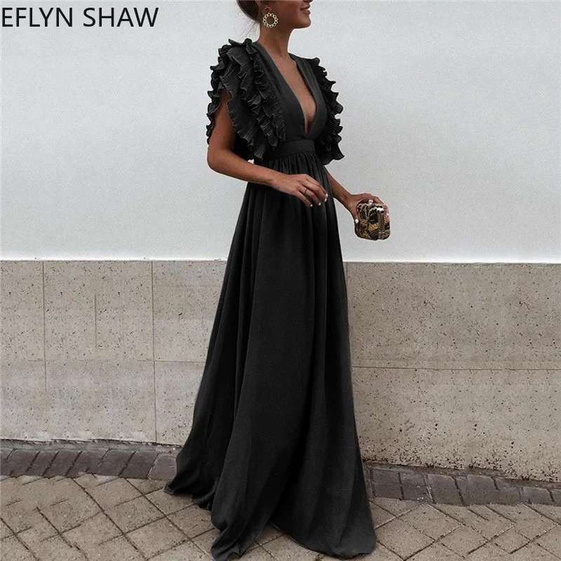 Элегантное вечернее платье женское официальное с рукавом-бабочкой