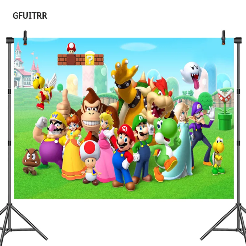 GFUITRR фон для фотосъемки Марио Брос новорожденный День Рождения Вечеринка