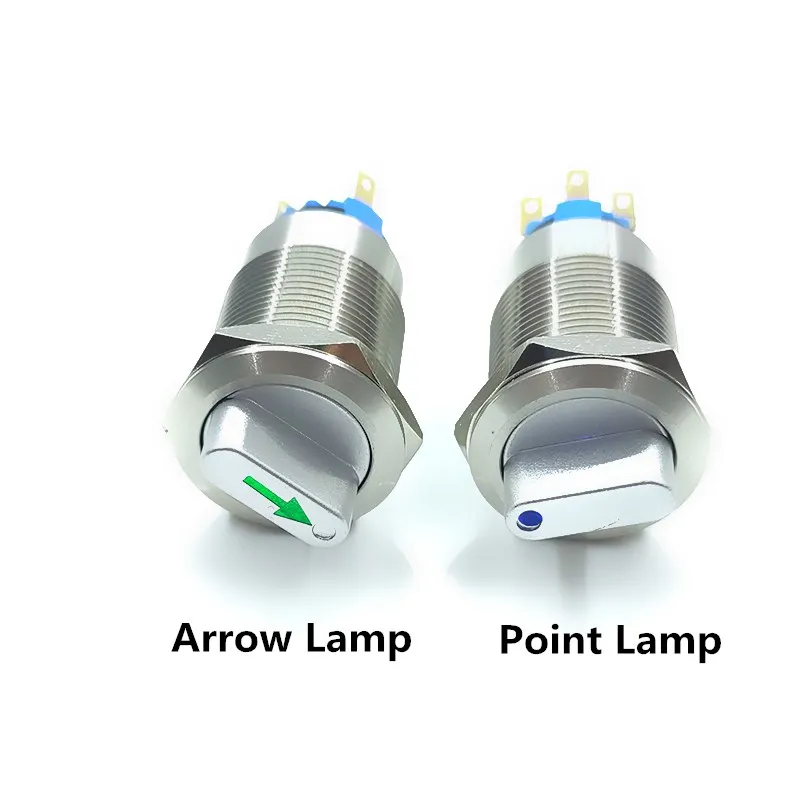 19 мм металлическая ручка переключателя с светодиодный светильник