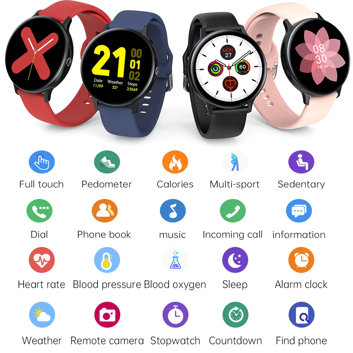 

Bluetooth Smart Watch Call Sport Fitness Tracker Music Blood Pressure Sleep Waterproof Smart Watches Cardio for Android Iphone