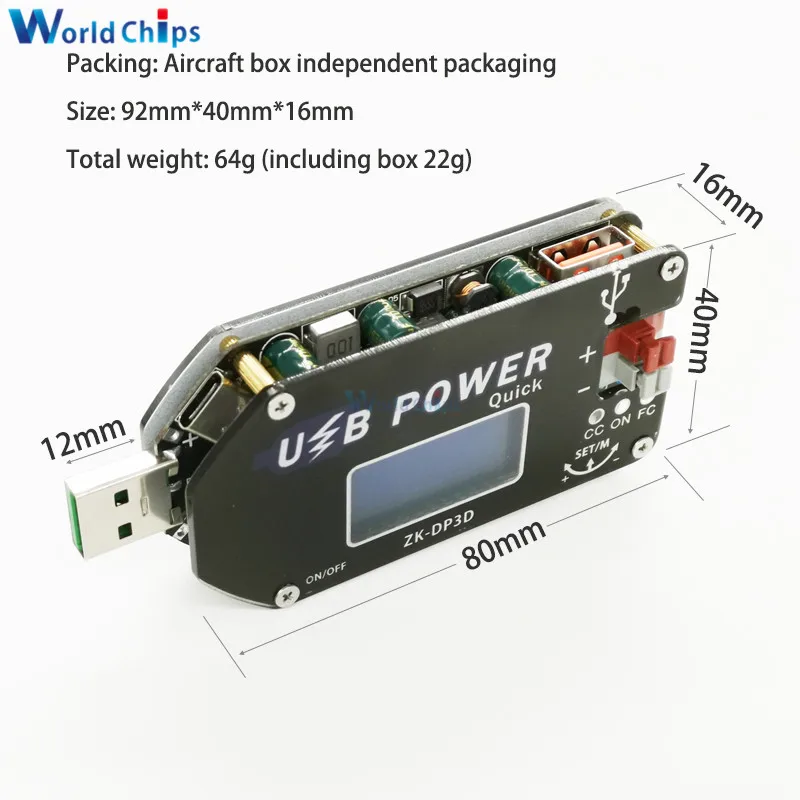 Diymore CNC USB TYEPE-C DC преобразователь CC CV 1-30 в 2A 15 Вт модуль питания Регулируемый