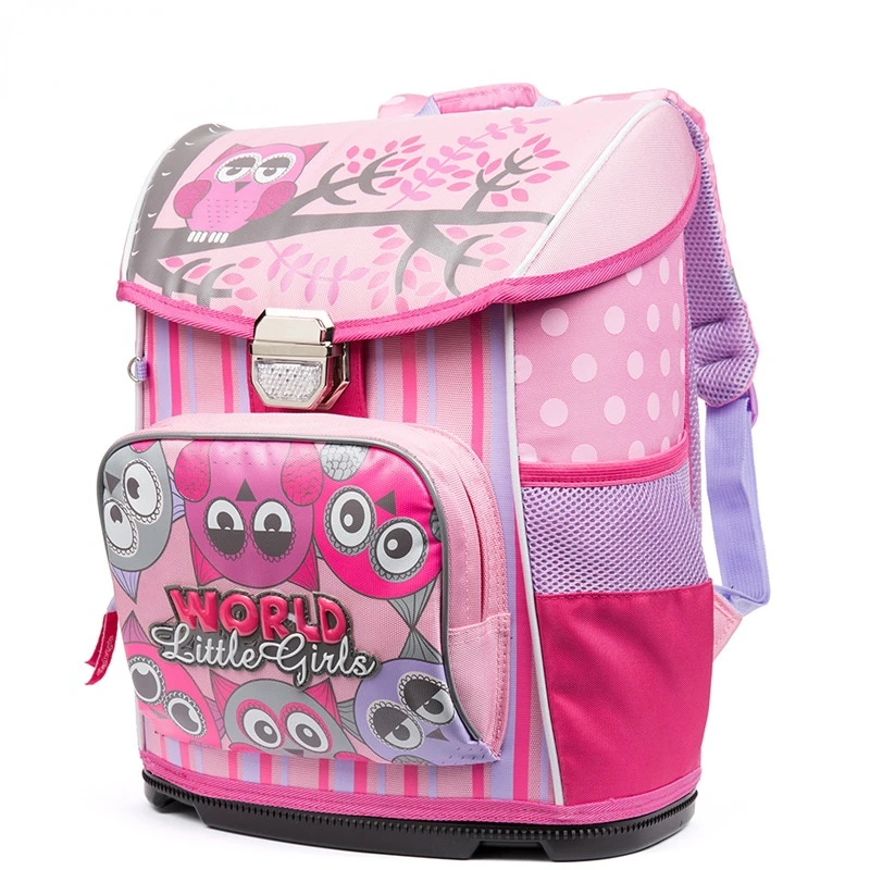 Fashion Kids Backpack Orthopedic School Bags for Girls Cartoon Owl Waterproof Children School Backpacks Primary Grade 1-4