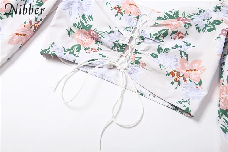 Nibber французский романтик Элегантный boho кроп Топы женские T-shirt2019 осень зима длинный рукав Богемия Низкий вырез повседневные футболки mujer