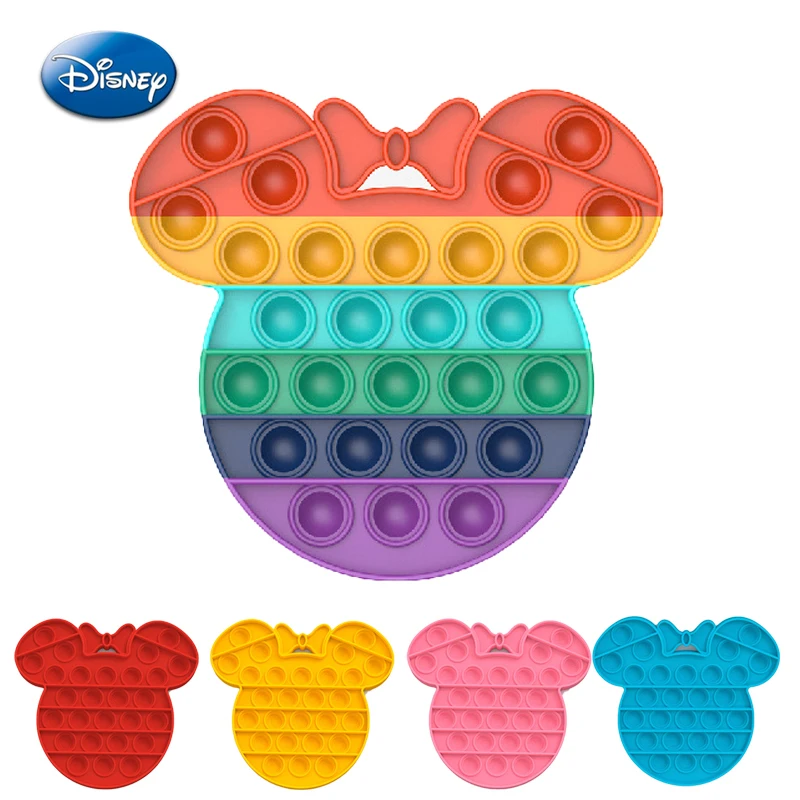 Disney Микки Мышь Непоседа игрушки пуш ап поп пузырь сенсорными Антистресс игрушка