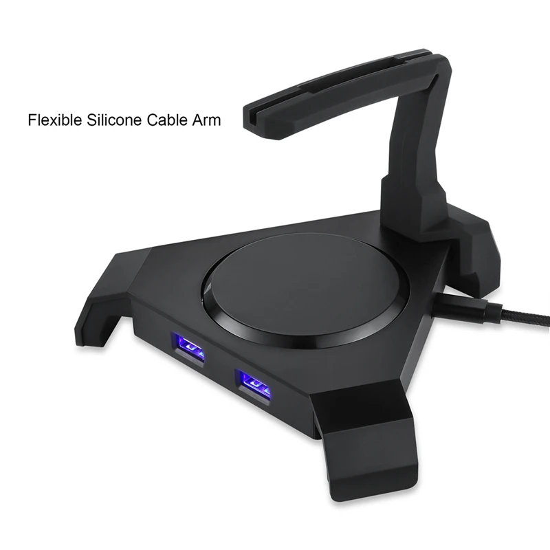 

MOTOSPEED Q20 Gaming Mouse Bungee Cable Holder with 4 Port USB Hub -4 LED Color Modes with RGB Lighting - Wire