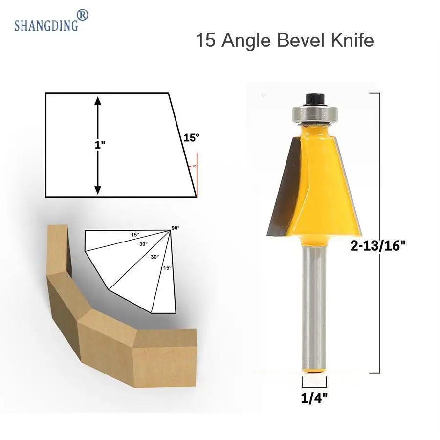 

1/4 High Archives Inclined Plane Knife Carpentry Milling 15 Degree Bevel Angle Knife Carbide wood cutter