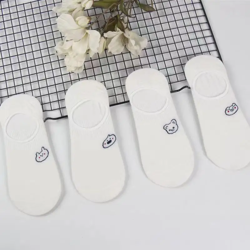 10 pieces = 5 Pairs/lot Rabbit Cow Heart Animal socks Cotton Casual  Warm Women Streetwear Cute Funny Socks Short Happy Ankle