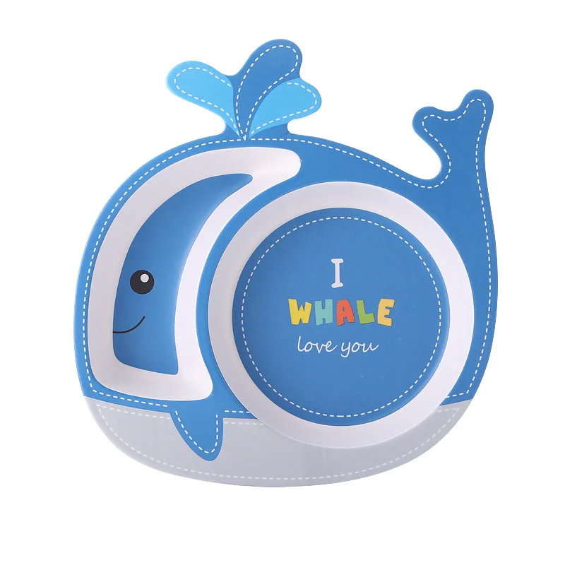 Creative Environmental Protection Cute Cartoon Bamboo Powder Fiber Children's Plate Supplementary Baby Food Separate | Дом и сад