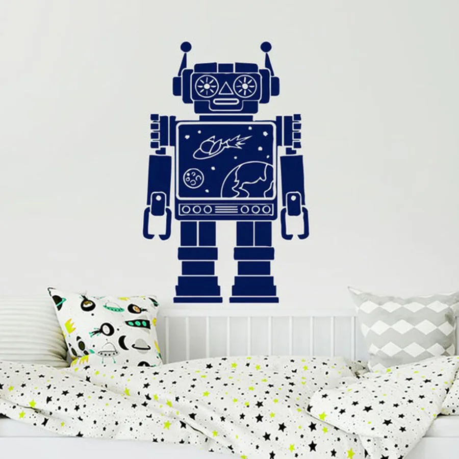 Робот пространство Настенная Наклейка детская комната дети мальчики девочки