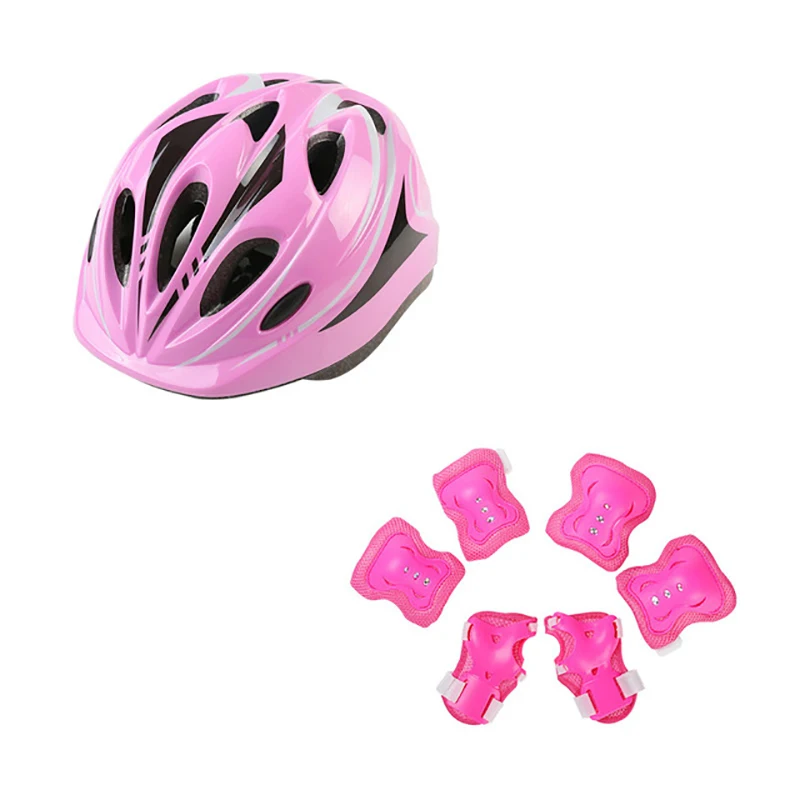 

Children protective gear set helmet knee pads elbow pads palm roller skating scooter sliding scooter riding outdoor helmet kids