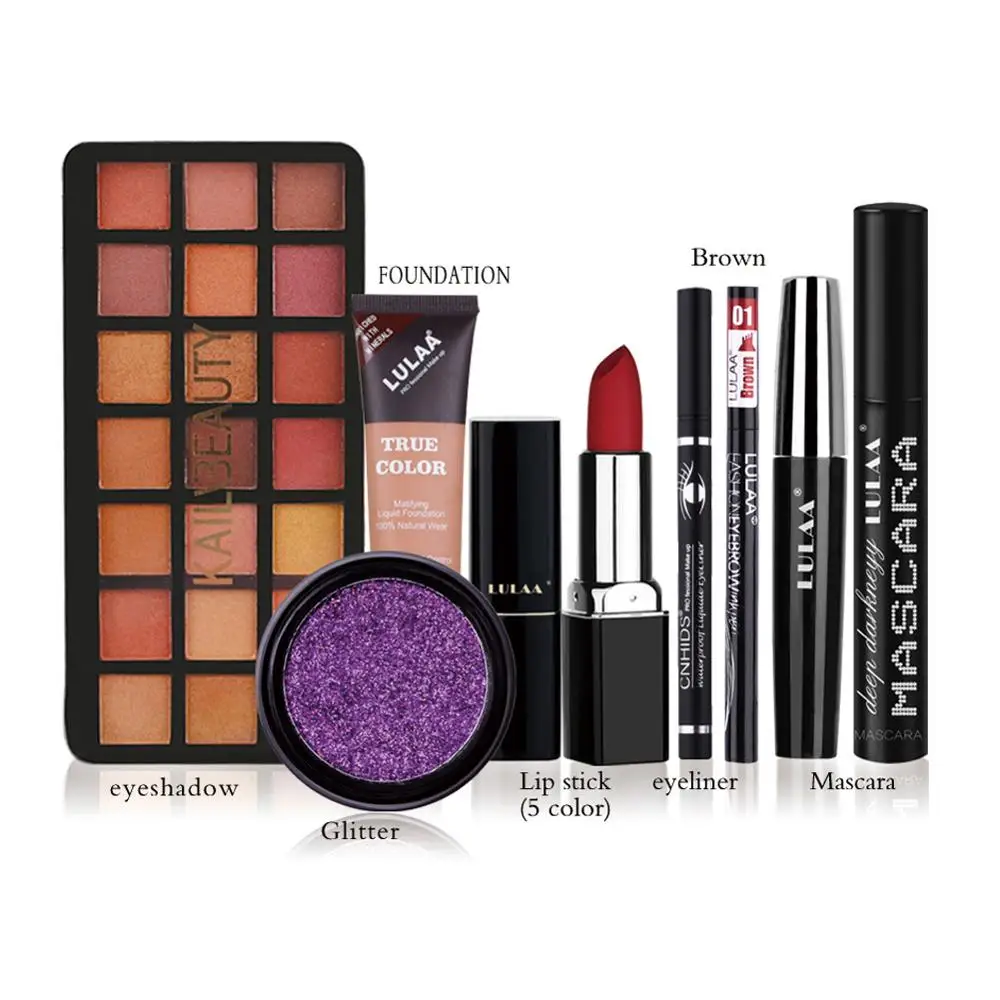 10 шт. набор для макияжа губная помада тени карандаш глаз бровей водостойкий