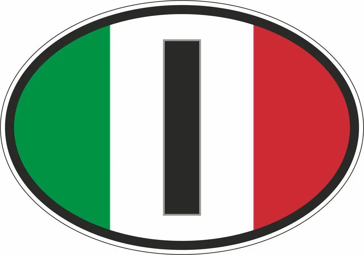 

Овальная наклейка с флагом страны, наклейка на бампер автомобиля I Italia Италия итальянская