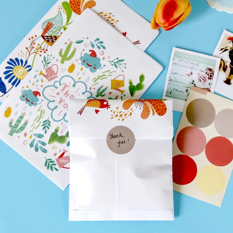 Подарочный пакет iCraft из бумаги с рисунком цветов 12 наборов | Дом и сад