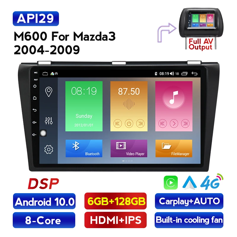 Автомагнитола 4G lte IPS DSP для Mazda 3 BK Mazda3 2004 2009 Android 10 0 лента Авторадио GPS