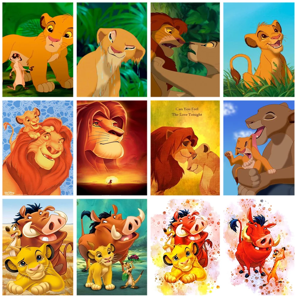 

Disney 5D DIY Cartoon Diamond Painting The Lion King Diamond Embroidery Cross Stitch Round Drill Crafts Manual Home Decor Gift