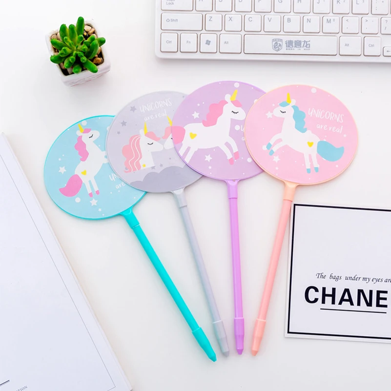 1pcs unicorn random Корейские милые кавайные розовые Пантеры кактус гелиевая ручка, новинка Stitch канцелярский магазин Kawai школьный офисный материал Забавная вещь синий красный - Цвет: 1pcs unicorn random