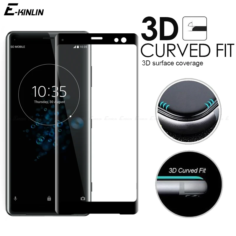 3D Curved Edge Full Cover Tempered Glass For Sony Xperia XZ3 XZ2 XZ1 Compact Premium XA1 XA2 Plus Ultra Screen Protector Film
