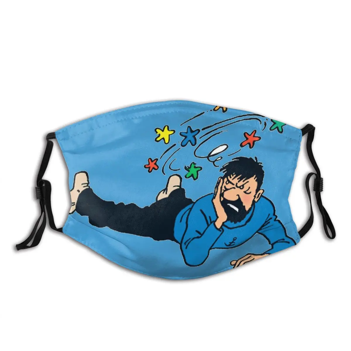 

Captain Haddock Adventures Of Tintin Reusable Mouth Face Mask with filters Windproof Dust Proof Winter Protection Cover Muffle