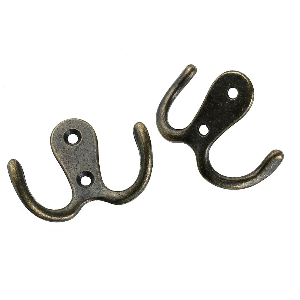 Цинковый сплав с двумя зубцами настенный крючок вешалка одежда шляпа Вешалка