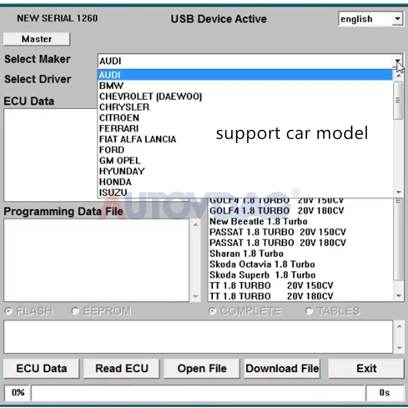 Galleto 1260 OBD2 Obdii ECU чип тюнинговый Инструмент OBD 2 EOBD 307SW автомобильный диагностический ECU флэш-инструмент 16 контактный интерфейс с несколькими языками