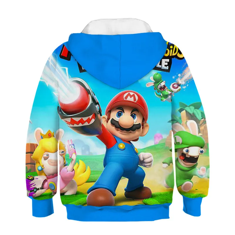 Ведущая игра Super Mario Bros. Толстовка с капюшоном с 3d принтом для мальчиков и девочек; модная Забавная детская толстовка с изображением Луиджи Марио