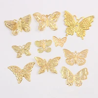 15pcs gold filigree wraps butterfly connectors metal crafts gift hair jewelry accessories ancient fashion decorative findings