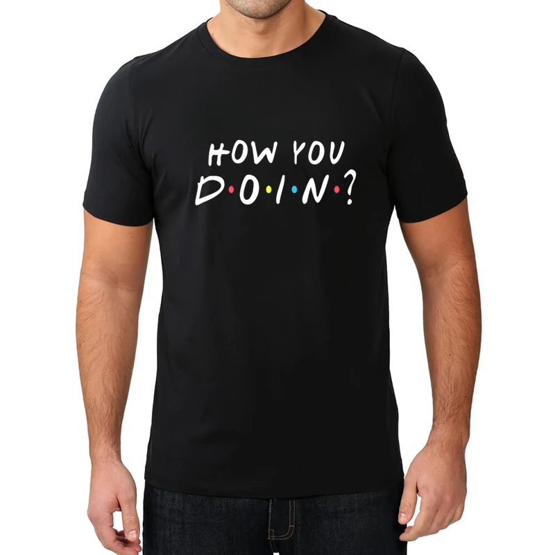 Мужские и женские хлопковые футболки с принтом из мультфильма Друзья ТВ