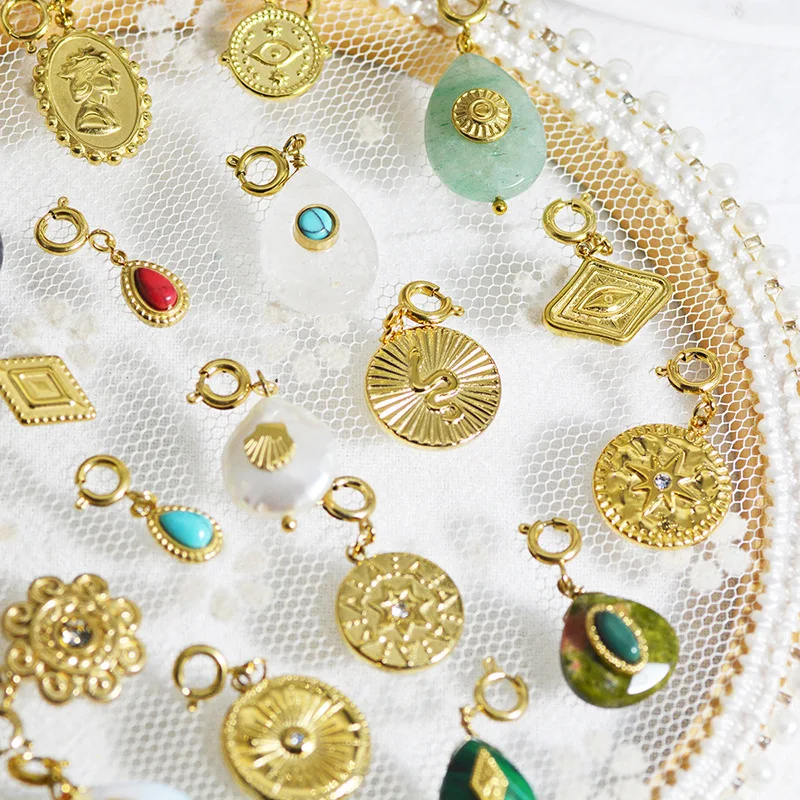 Подвеска из натурального камня нержавеющей стали для ожерелья сделай сам |