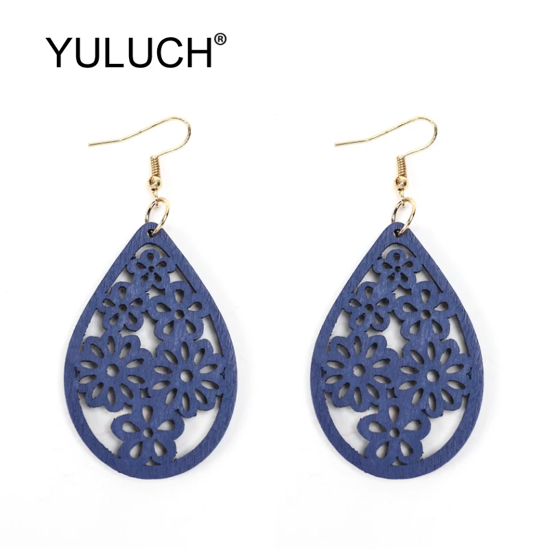 Женские ажурные серьги-капельки YULUCH элегантные резные серьги-подвески