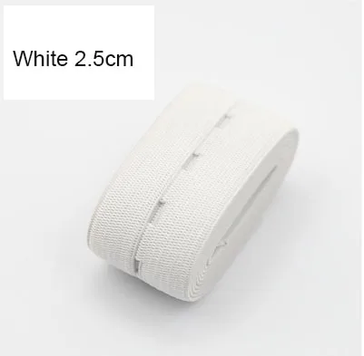 2.5cm White 1meter 2 см цветная Регулируемая плоская эластичная лента с отверстиями для пуговиц эластичная лента для детских подгузников для беременных швейных аксессуаров 1 м - Цвет: 2.5cm White 1meter