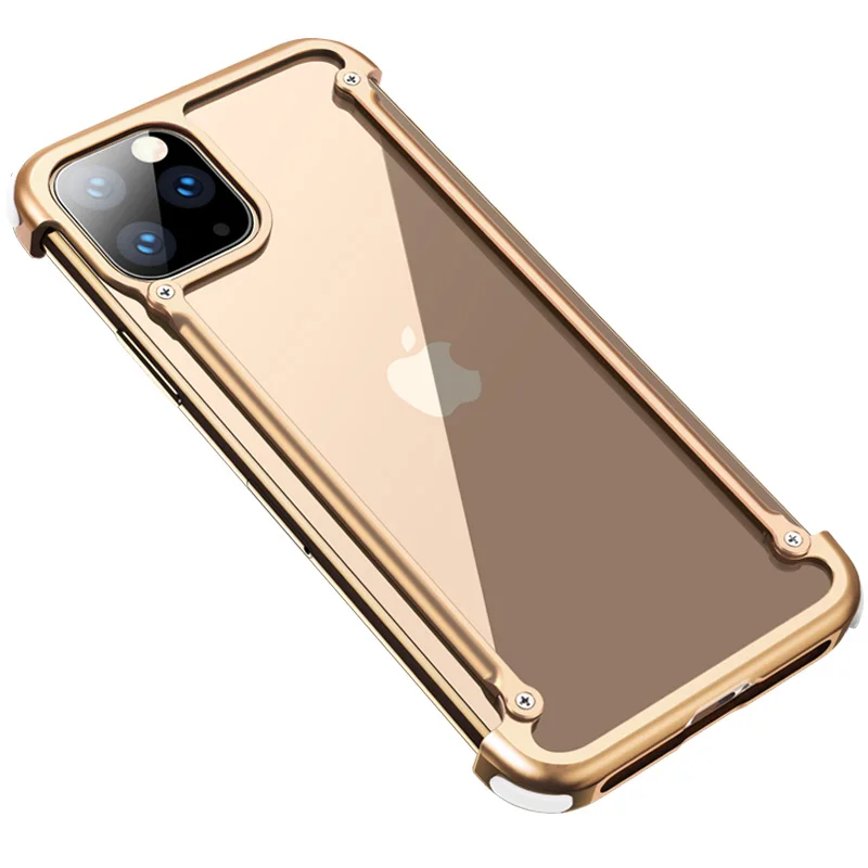 Gold Роскошный металлический чехол с подушкой безопасности для IPhone 11 11 pro, чехол для Iphone 11 pro max, персональный металлический чехол-бампер - Цвет: Gold