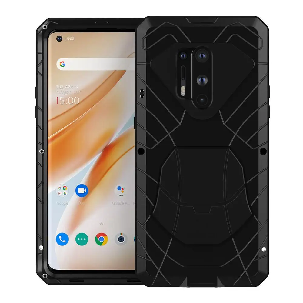 

Жесткий алюминиевый металлический чехол с закаленным стеклом для Oneplus 8