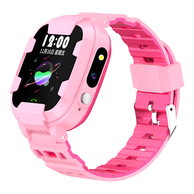 Pink Смарт-часы для детей с Wi-Fi позицией камеры, фонариком, треком, SOS звонком, детские часы, 2G сим-картой, Детские умные часы PK Q50 Q90 - Цвет: Pink