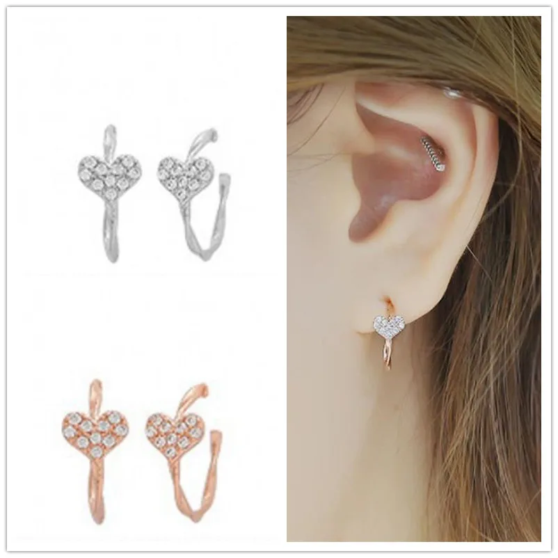 

Personality Zircon Rose Gold Earrings Female Trendy Stud Earring Silver Plated Women Piercing Accessories Female Earrings
