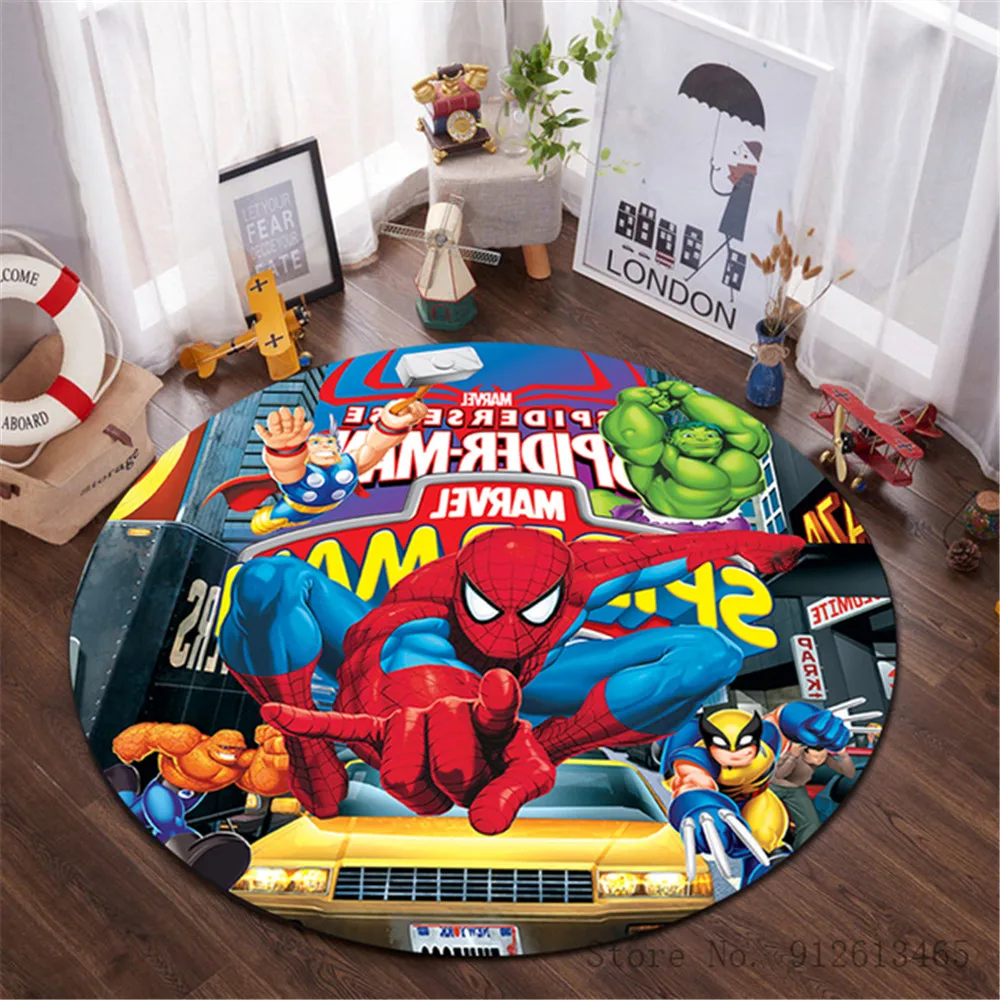 

Детский игровой коврик Disney, нескользящий мультяшный 3D ковер с рисунком Человека-паука, для гостиной