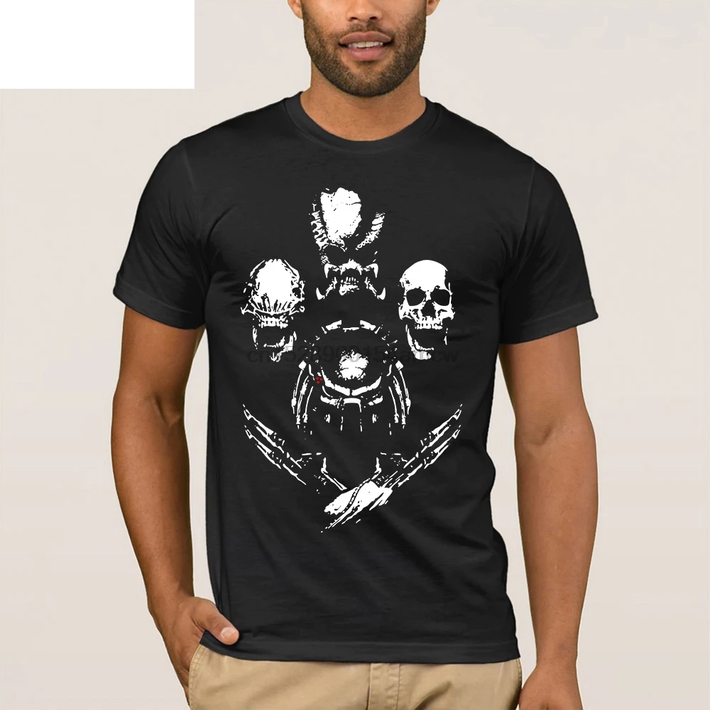 Винтажные футболки Трофей Охотник инопланетяне против Хищника ужас мужские 100%