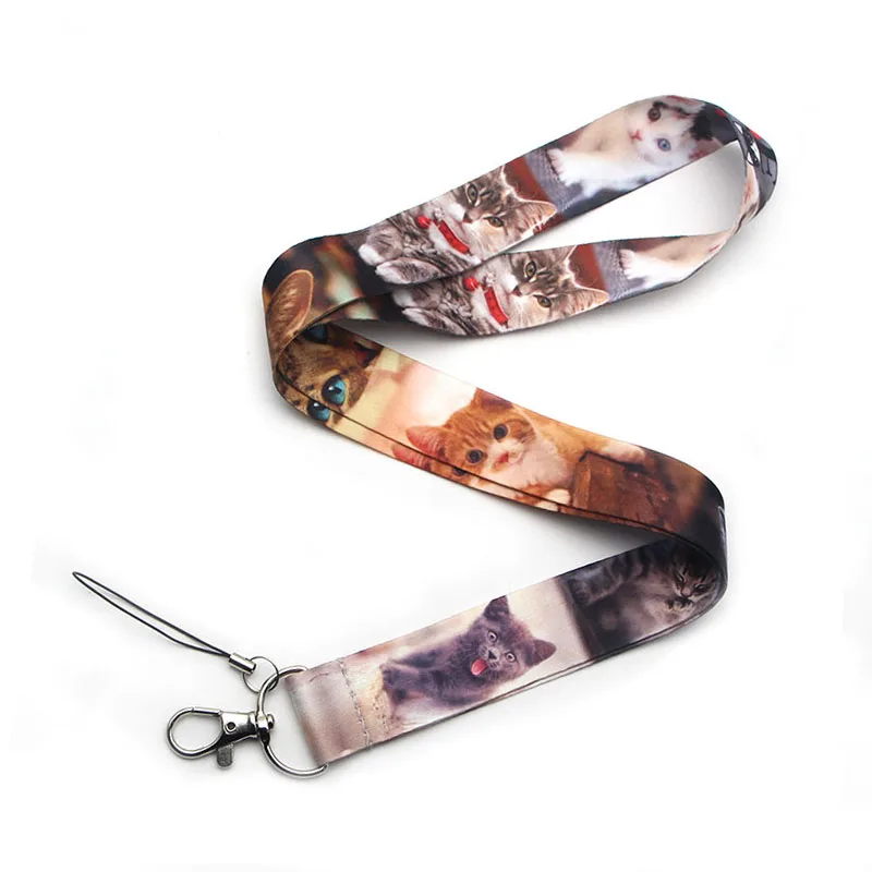 

CA180 Cute Cat Kawaii Lanyard Neck Strap for key ID Card Cellphone Straps Badge Holder DIY Hanging Rope Neckband Accessories