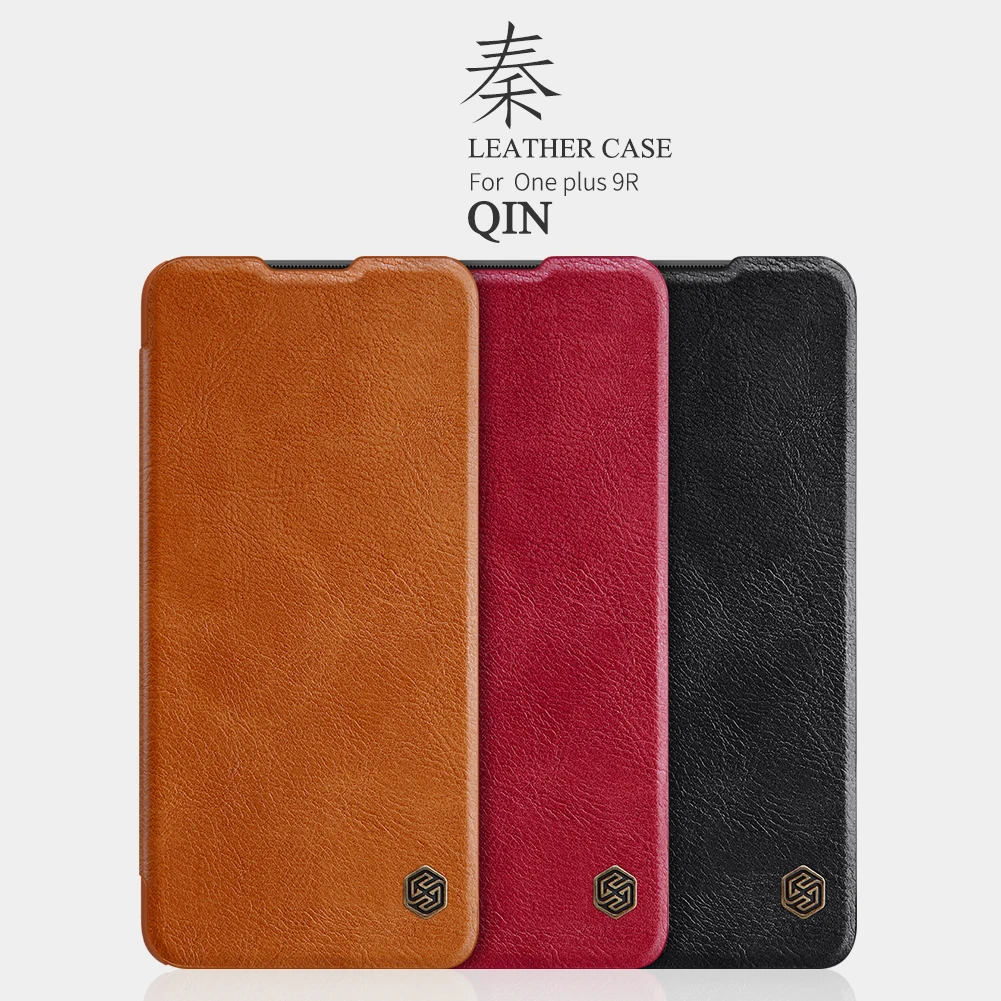 

For OnePlus 9R Case Luxury Vintage PU Leather Flip Cover with Card Slot Ultra Thin Case For One Plus 9R Nillkin Qin Series