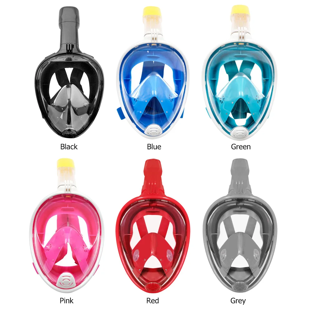 Маска для дайвинга с трубкой взрослых и детей полным лицом анти туман подводное