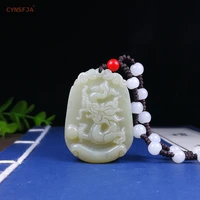 cynsfja real certified natural hetian jade nephrite charm amulets dragon jade pendant hand carved high quality wonderful gifts