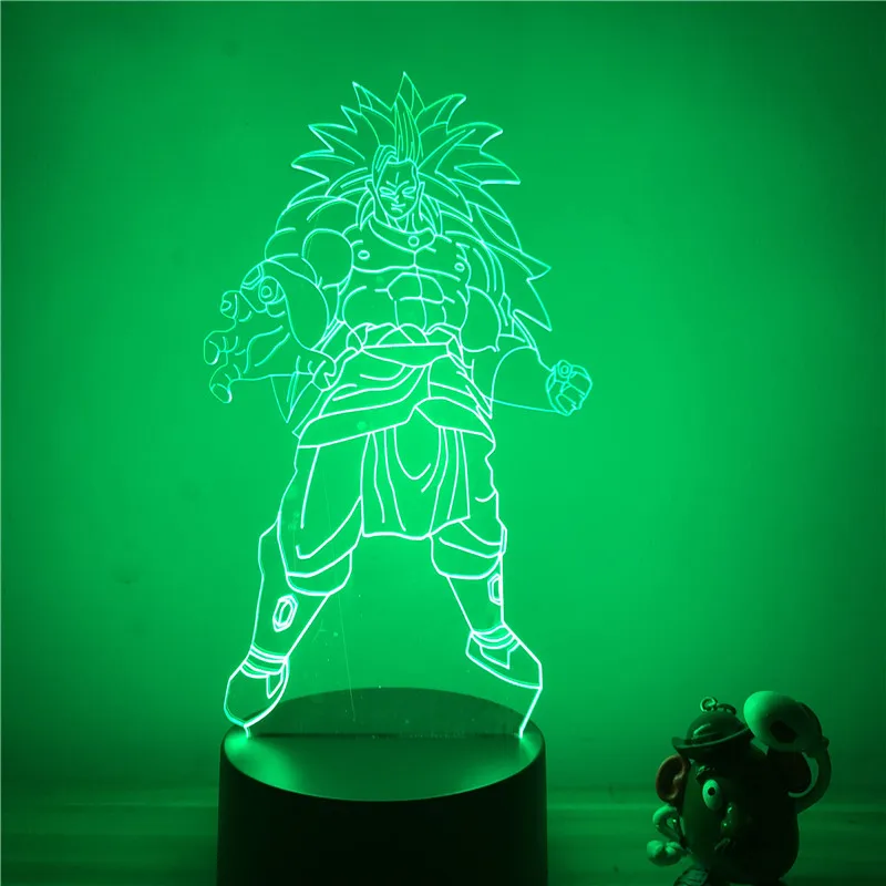 Dragon Ball Z Вегета ГОКу супер сайян, «Жемчуг дракона 3D светодиодный Ночной светильник 7 цветов сенсорный оптический Иллюзия фигурку настольная лампа украшения