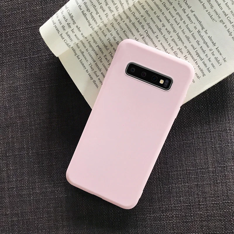 Мягкий силиконовый чехол для samsung Galaxy S10 S9 S8 Plus S7 S6 Edge s Модный яркий однотонный из