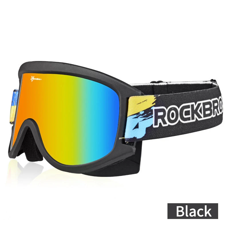 10083 ROCKBROS Анти-туман лыжные очки двухслойные лыжные очки UV400 сноуборд очки PC объектив большая маска лыжные Мужские Женские очки дети - Цвет: 10083