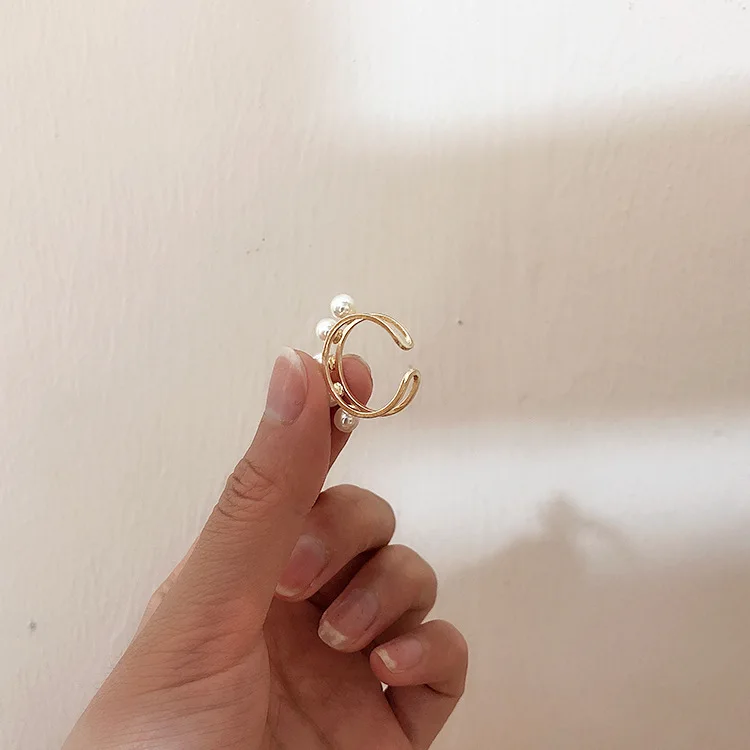 Шикарные элегантные золотые двухслойные геометрические открытые круглые