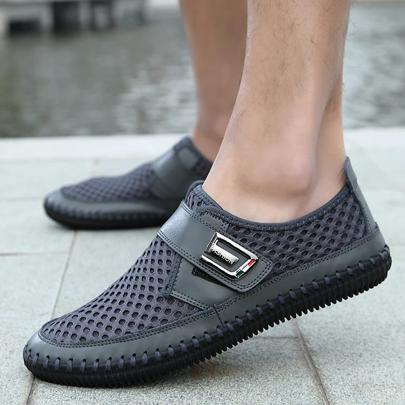 Summer Shoes Men Flats Loafers Breathable Casual Chaussure Homme Real Leather Driver Moccasins Loafer casual Zapatos | Обувь