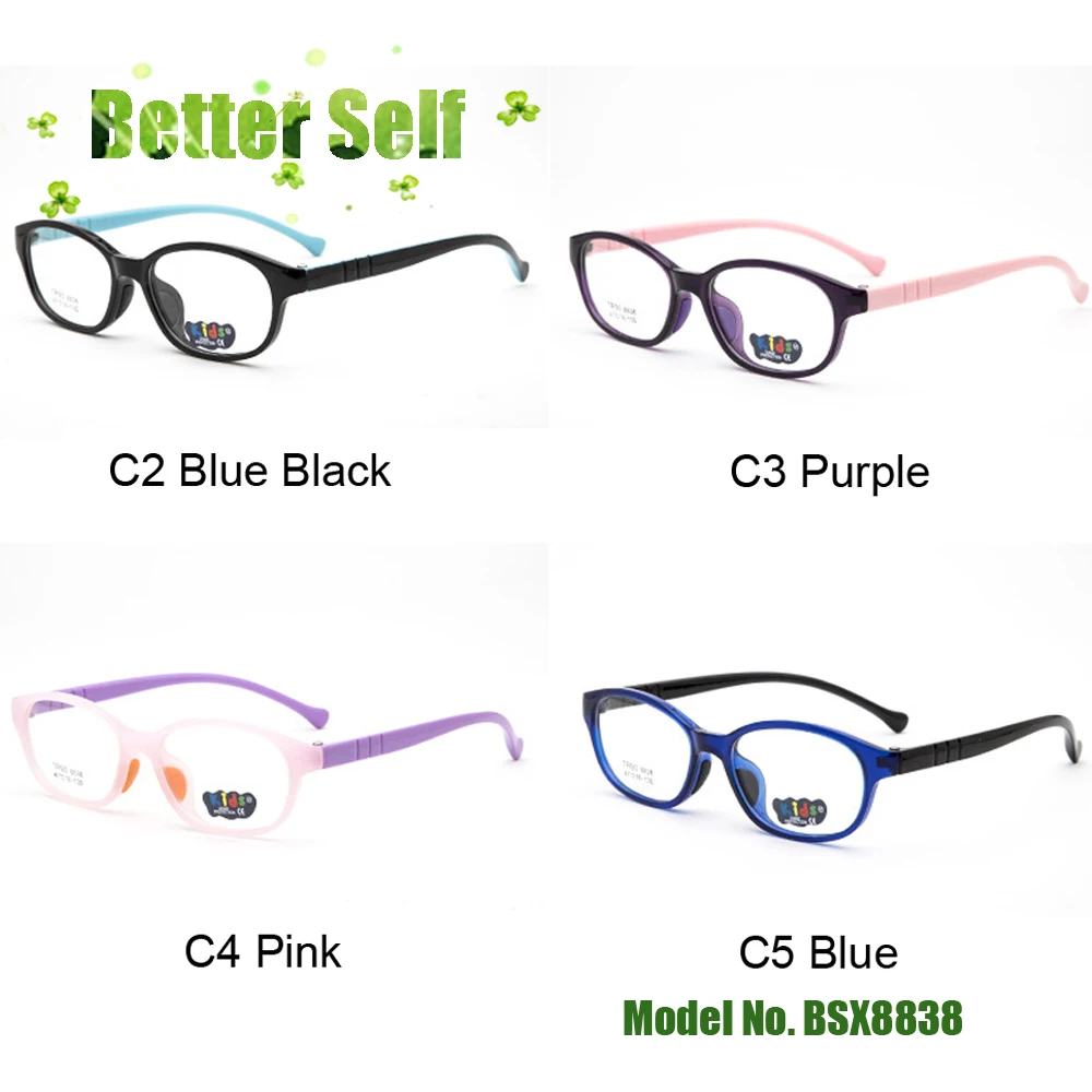 Круглые очки для студентов мягкие безопасные TR90 детские близорукости линзы BSX8838